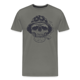 asphalt gray - Premium Men's T-Shirt - 420 Wear | Weed Skull Design | Soft, Comfortable, Durable - Mens Premium T-Shirt | Spreadshirt 812 at TFC&H Co.