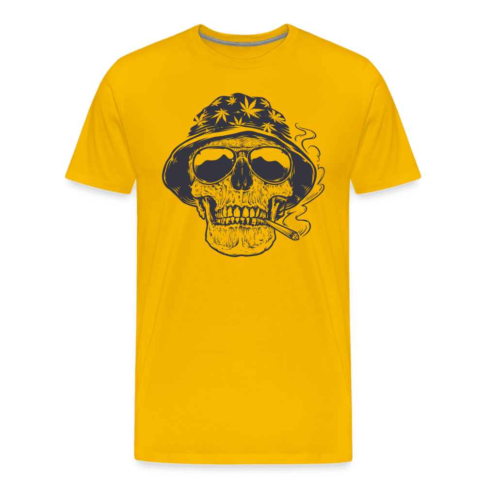 sun yellow - Premium Men's T-Shirt - 420 Wear | Weed Skull Design | Soft, Comfortable, Durable - Mens Premium T-Shirt | Spreadshirt 812 at TFC&H Co.