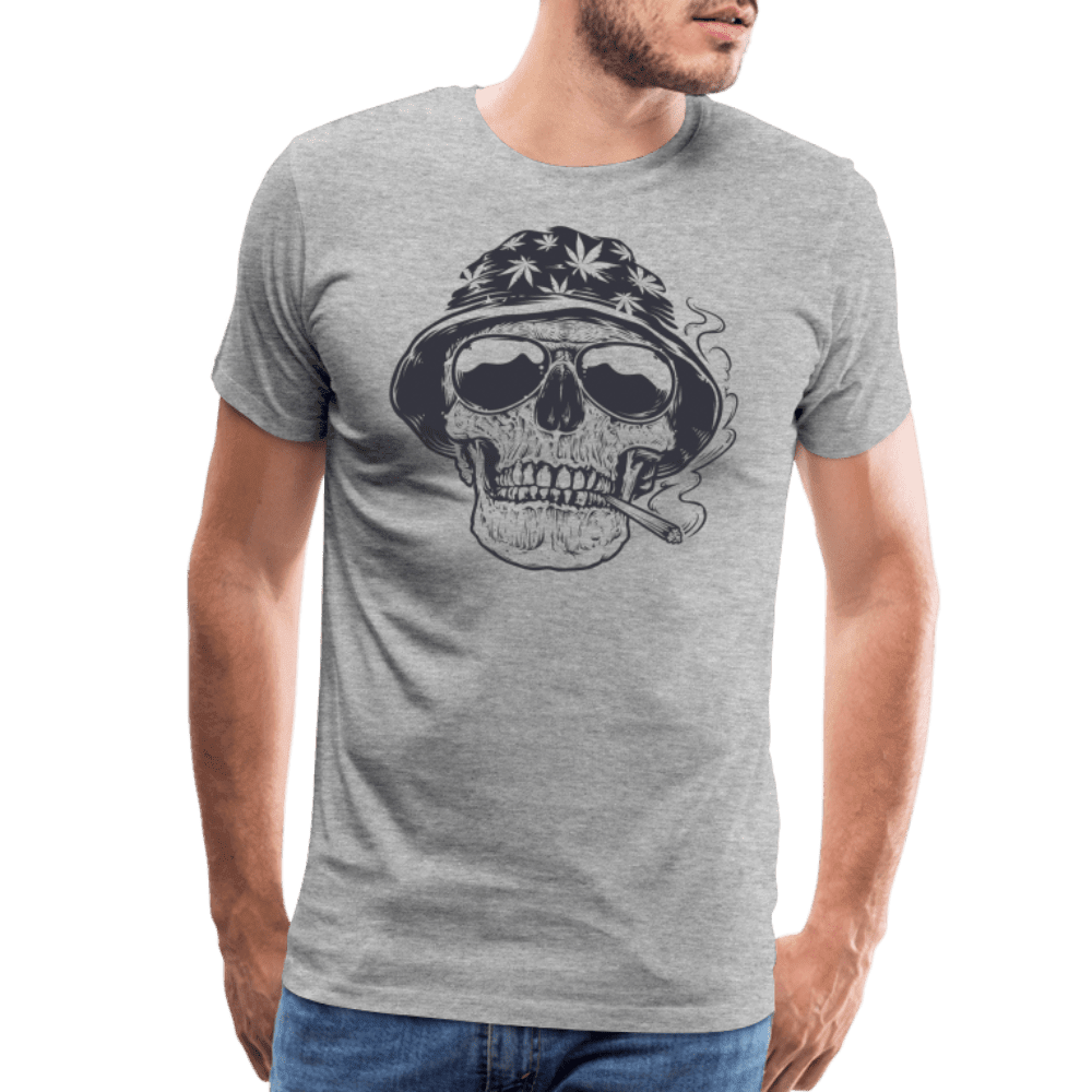 heather gray - Premium Men's T-Shirt - 420 Wear | Weed Skull Design | Soft, Comfortable, Durable - Mens Premium T-Shirt | Spreadshirt 812 at TFC&H Co.