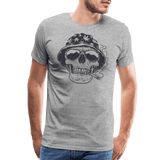 heather gray - Premium Men's T-Shirt - 420 Wear | Weed Skull Design | Soft, Comfortable, Durable - Mens Premium T-Shirt | Spreadshirt 812 at TFC&H Co.