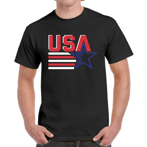 Black - 4th of July Patriotic USA Men's Heavy Cotton T-Shirt - mens t-shirt at TFC&H Co.