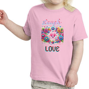 Pink - Laugh Love Toddler Girl's Fine Jersey Tee - girls t-shirt at TFC&H Co.
