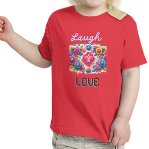 Red - Laugh Love Toddler Girl's Fine Jersey Tee - girls t-shirt at TFC&H Co.