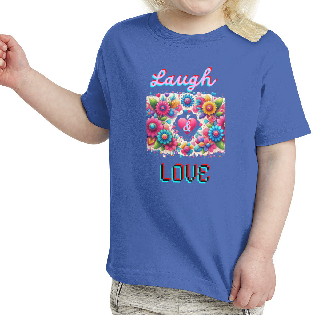Royal - Laugh Love Toddler Girl's Fine Jersey Tee - girls t-shirt at TFC&H Co.