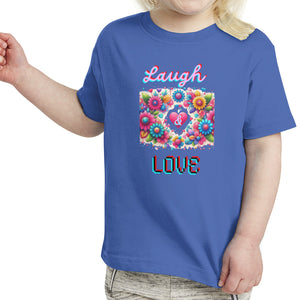 Royal - Laugh Love Toddler Girl's Fine Jersey Tee - girls t-shirt at TFC&H Co.