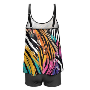 5XL - Animal Wild Voluptuous (+) Split Swimsuit Set for Plus Size Women - womens swimsuit at TFC&H Co.