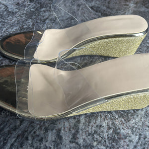 Gold - Summer Transparent Wedges Sandals For Women - womens sandals at TFC&H Co.