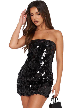 Strapless Bodycon Mini Sequin New Years Eve Dress - 4 colors - women's dress at TFC&H Co.