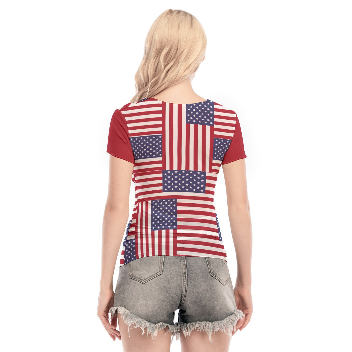 - 4th of July Patriotic Women's Short Sleeve Mesh T-shirt - womens t-shirt at TFC&H Co.