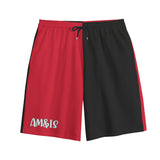 AM&IS Red Color Block Men's Shorts | 100% Cotton