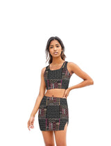 Black - Squared Women's Camisole And Hip Skirt Outfit Set - womens skirt set at TFC&H Co.