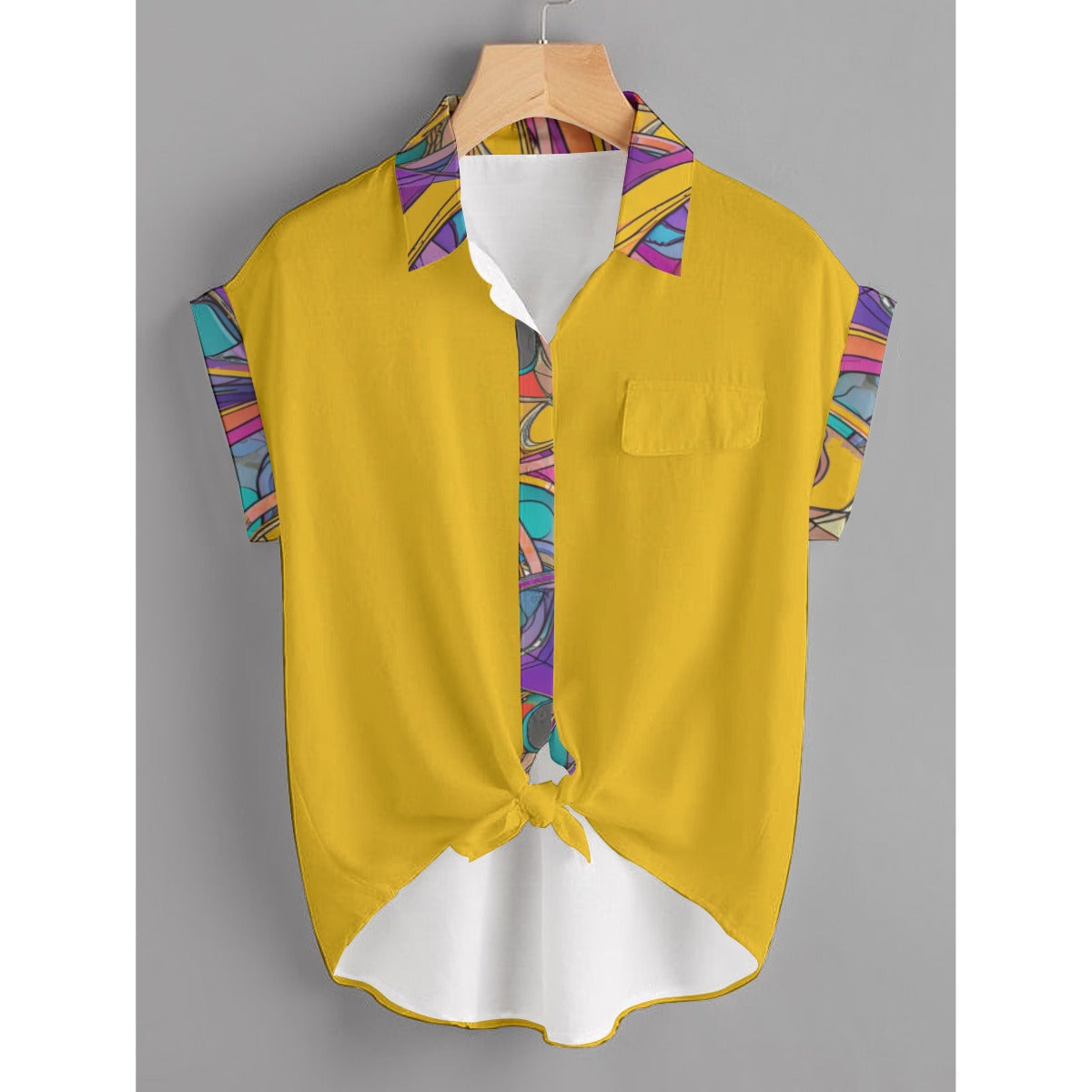 Yellow - Abstract Urbania Voluptuous (+) Women's Plus Size Shirt - womens shirt at TFC&H Co.