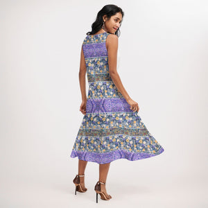 - Multi Women's Sleeveless Dress With Diagonal Pocket - womens dress at TFC&H Co.