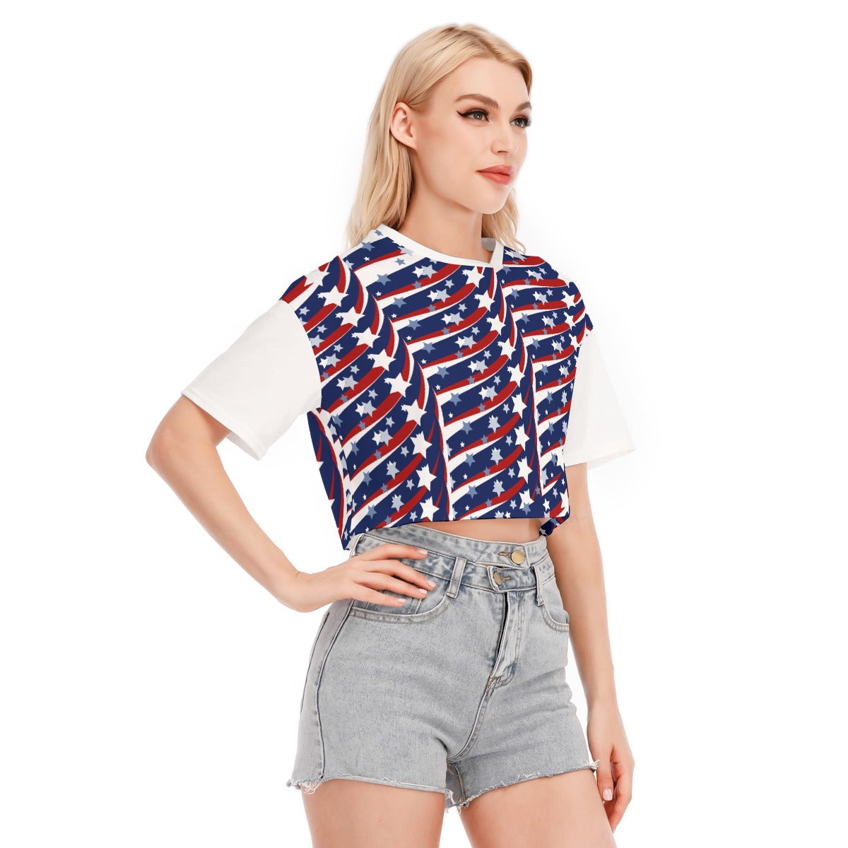- 4th of July Patriotic Women's Cropped T-shirt | 100% Cotton - at TFC&H Co.
