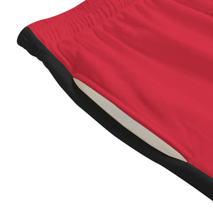 - AM&IS Red Color Block Men's Shorts | 100% Cotton - mens shorts at TFC&H Co.