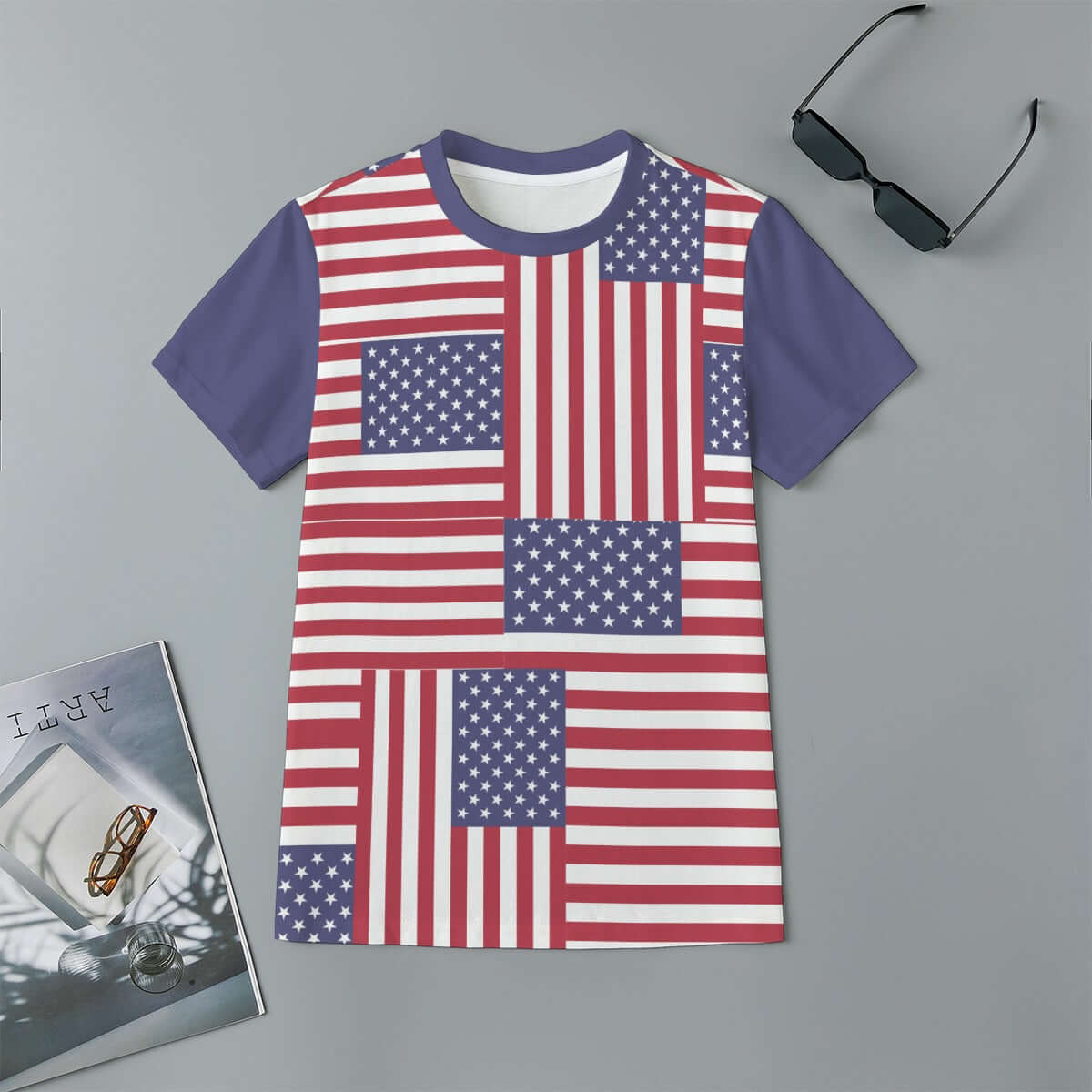 White - 4th of July Kid's Short-Sleeve T-Shirt Blue | 100% Cotton - at TFC&H Co.