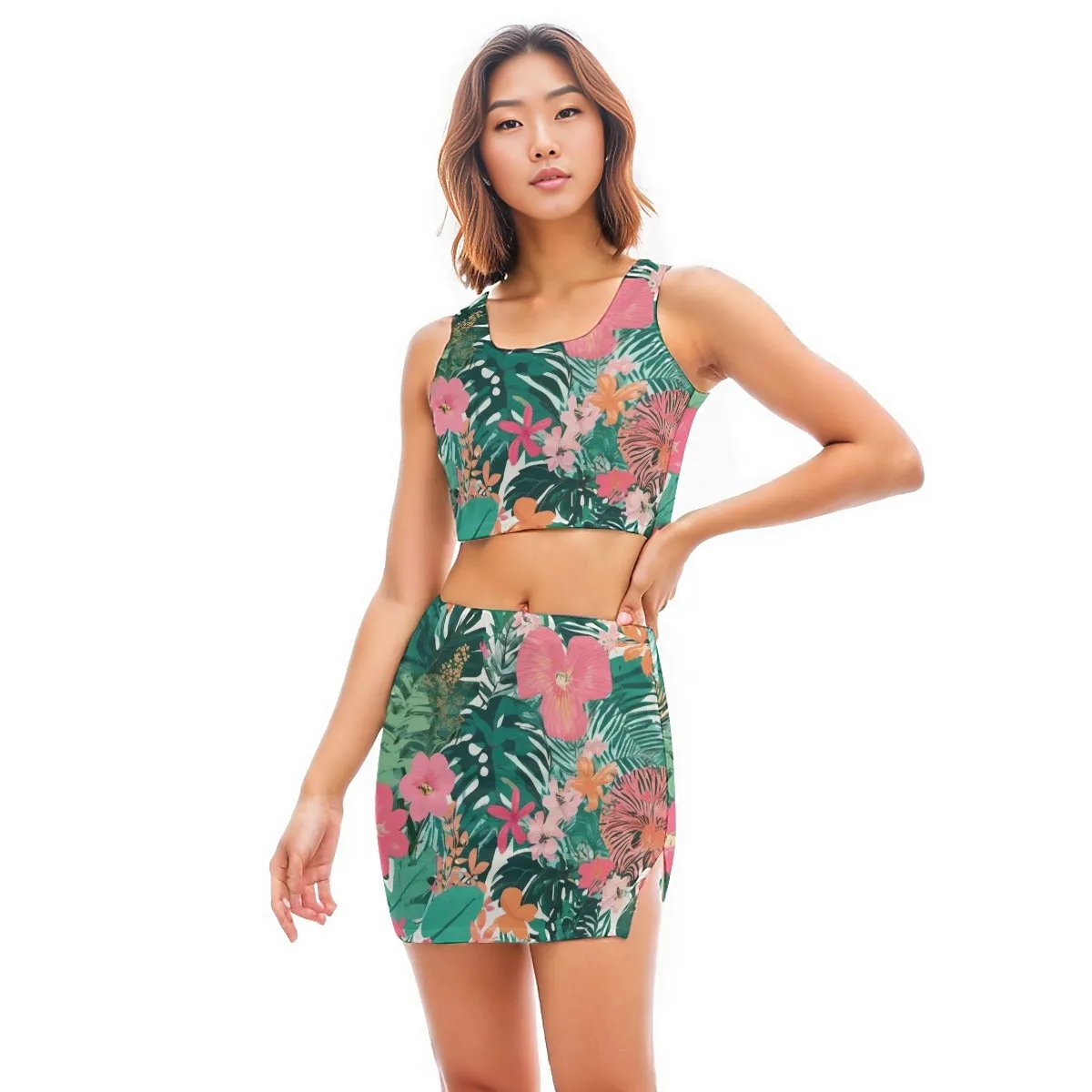 - Jungle Voyage Women's Camisole And Hip Skirt Outfit Set - womens skirt set at TFC&H Co.