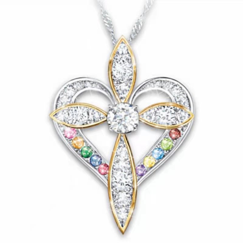 Love heart shaped cross 1PC Fashion Love Heart Shaped Cross Pendant - necklace at TFC&H Co.