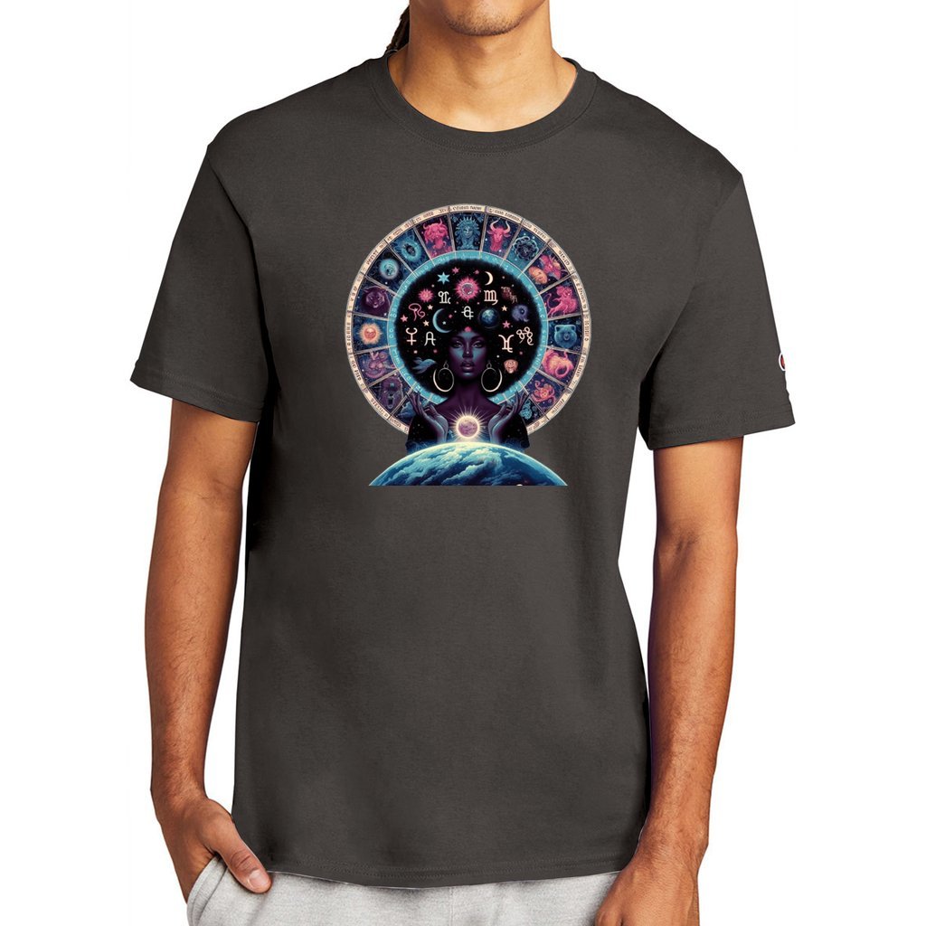 Charcoal Heather - Celestial Zodiac 2 Unisex Champion T-shirt - Unisex T-Shirt at TFC&H Co.