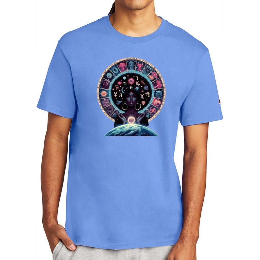 Light Blue - Celestial Zodiac 2 Unisex Champion T-shirt - Unisex T-Shirt at TFC&H Co.