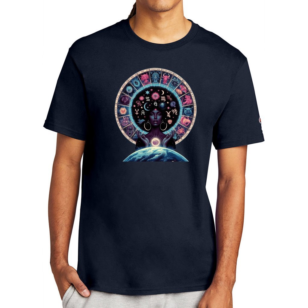 Navy - Celestial Zodiac 2 Unisex Champion T-shirt - Unisex T-Shirt at TFC&H Co.