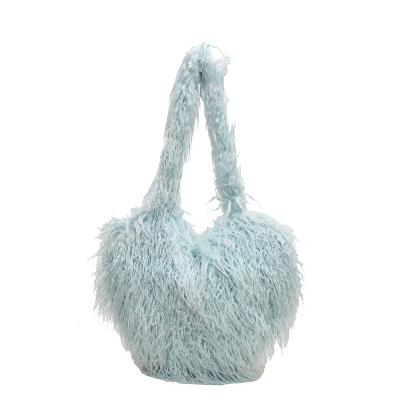 Blue Plush Armpit Shoulder Bags - handbags at TFC&H Co.