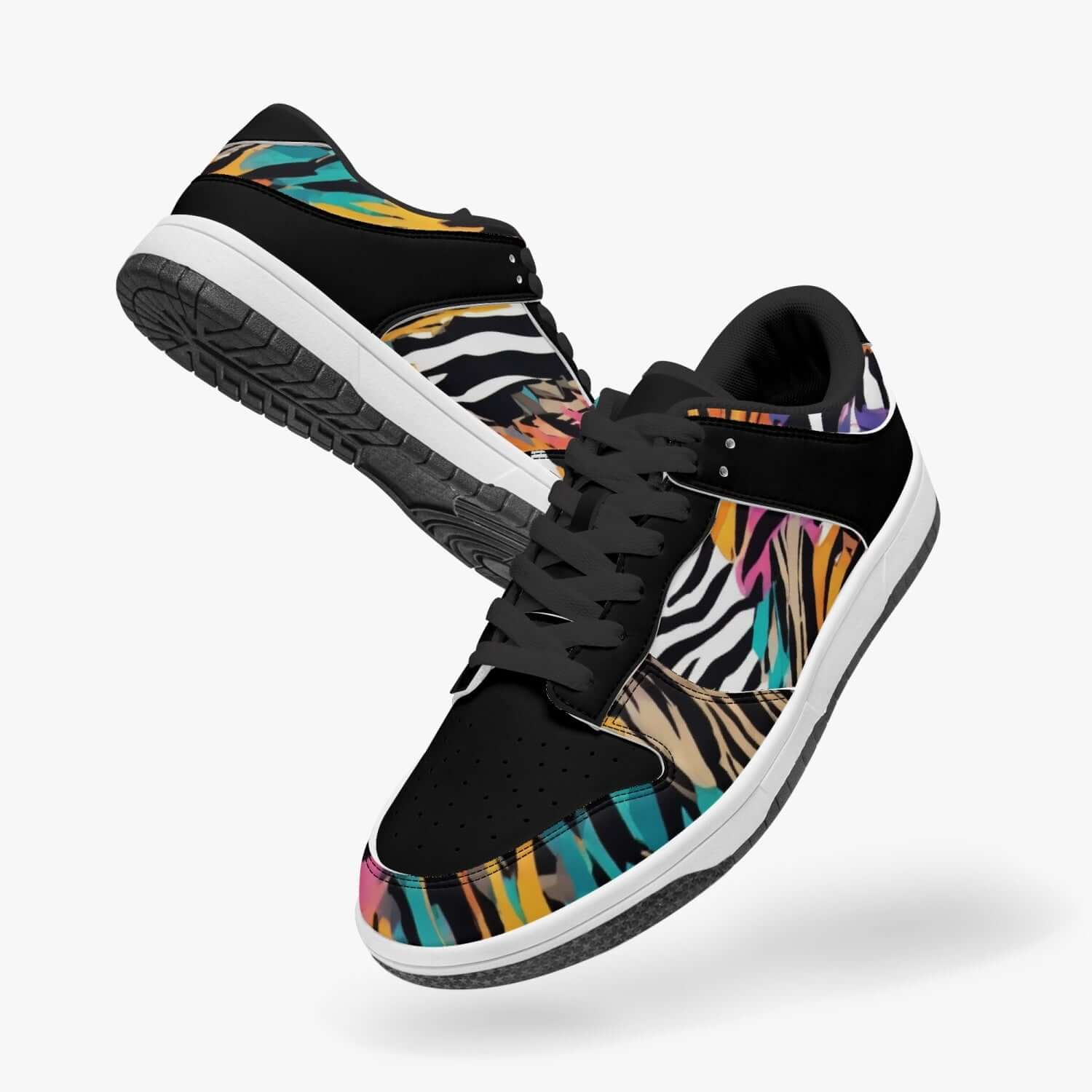- Animal Wild Dunk Stylish Low-Top Leather Sneakers in Black - Sneakers at TFC&H Co.