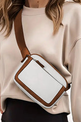 White ONE SIZE 100%PU Adjustable Strap Mini PU Leather Crossbody Bag - handbag at TFC&H Co.