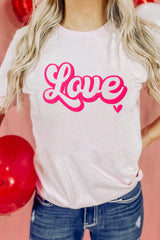 White White Valentines Day Love Letter Graphic T-shirt - women's Graphic Tees at TFC&H Co.