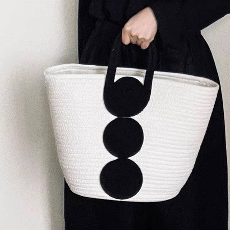 white - Simple Style Hand-woven Bag - handbag at TFC&H Co.