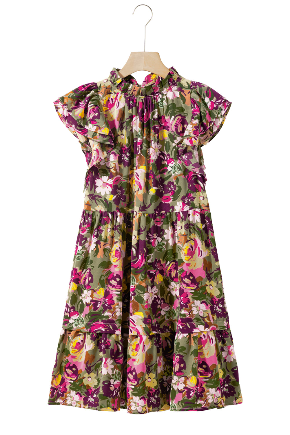- Flutter Shoulder Ruffled Mini Floral Dress - womens dress at TFC&H Co.