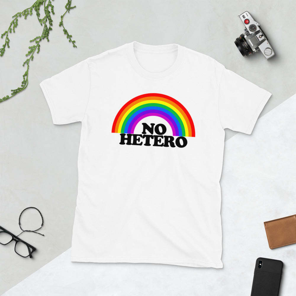 White - No Hetero T-shirts For Both Men And Women|Pride T-shirt - unisex t-shirt at TFC&H Co.