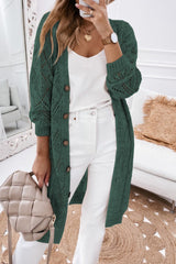 Blackish Green 60%Cotton+40%Acrylic Khaki Hollow-out Openwork Knit Cardigan - 5 colors - women's cardigan at TFC&H Co.