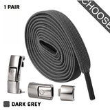 Dark Grey - Press Lock Shoelaces Without Ties - shoelaces at TFC&H Co.
