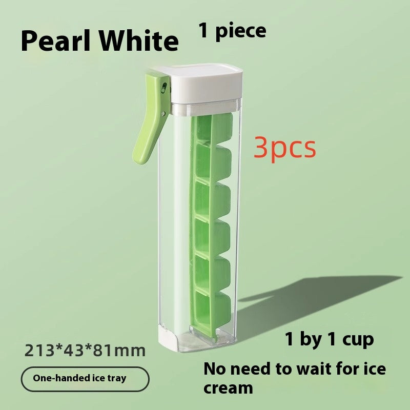 Pearl White 3PCS - Food Grade Press Ice Tray With Storage Box Kitchen Gadget - ice maker at TFC&H Co.