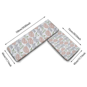 - White Floral L Kitchen Rugs - kitchen rugs at TFC&H Co.