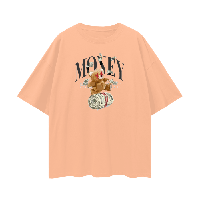 ALLURING APRICOT - Money Streetwear Unisex 100% Cotton Loose Basic Tee - Ships from The USA - Unisex T-Shirt at TFC&H Co.