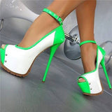 GREEN Thick Water Platform Stilettos - women's shoe at TFC&H Co.