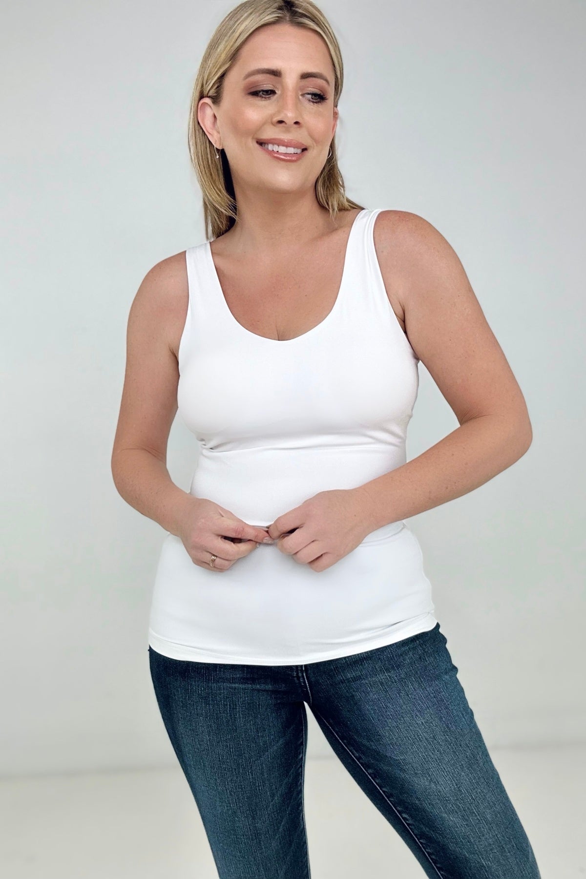 WHITE 7 Colors - FawnFit Long Length Lift Tank 2.0 - Ships from The US - Tank Tops & Camis at TFC&H Co.