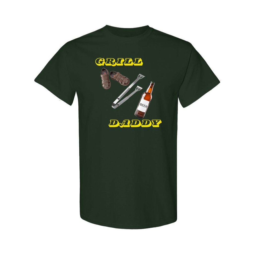 4XL Military Green - Grill Daddy 2 Men's Heavy Cotton T-Shirt|Great Father's Day Gift - mens t-shirt at TFC&H Co.