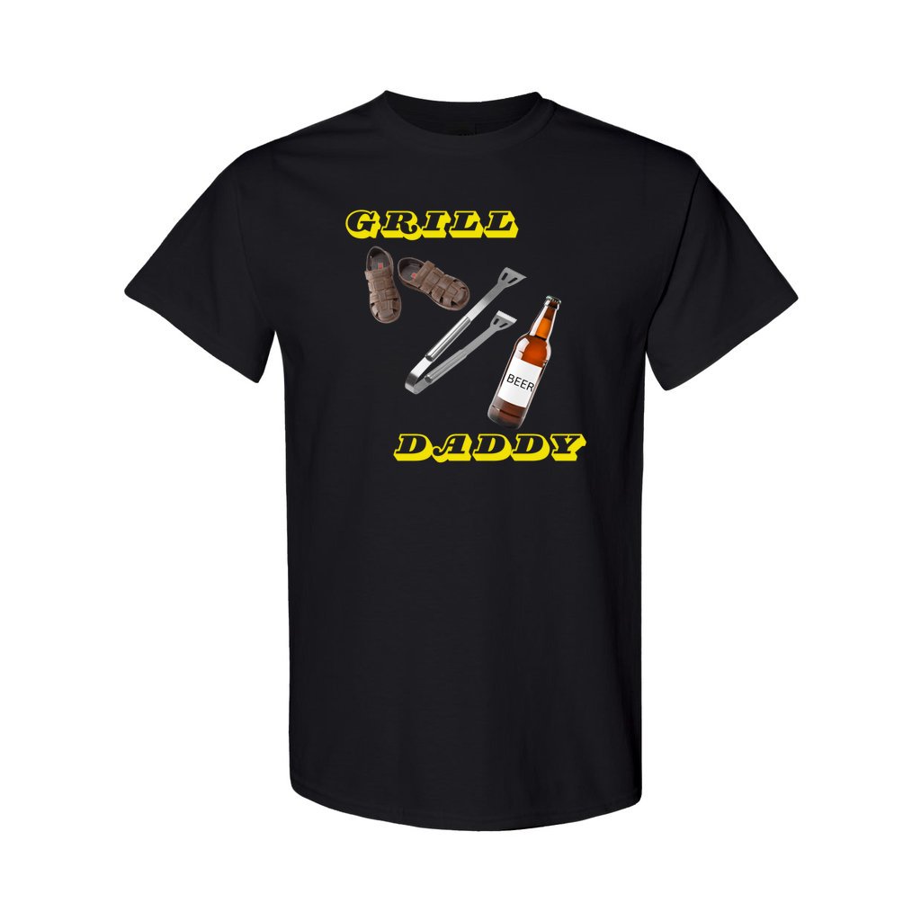 Black - Grill Daddy 2 Men's Heavy Cotton T-Shirt|Great Father's Day Gift - mens t-shirt at TFC&H Co.