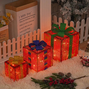 Luminous Christmas Gift Box With Bow Holiday LED Christmas Yard Decor - Christmas yard decor at TFC&H Co.
