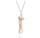 Rose gold Love Hug Couple Men's and Women's Necklace - necklace at TFC&H Co.