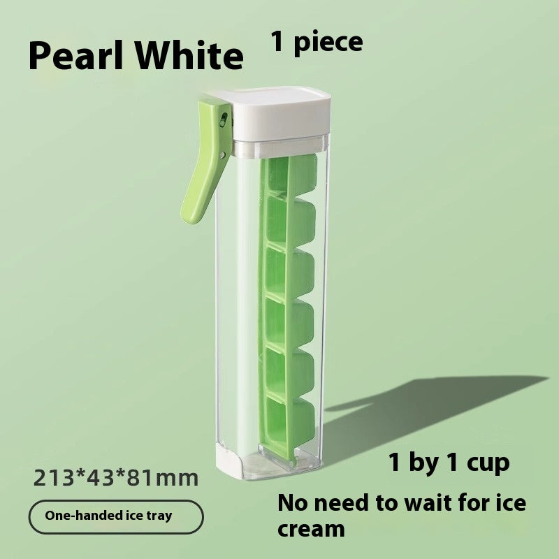 Pearl White 1PC - Food Grade Press Ice Tray With Storage Box Kitchen Gadget - ice maker at TFC&H Co.
