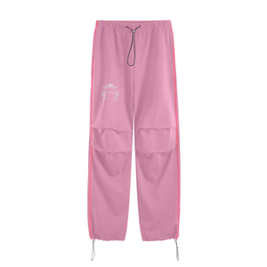 Rose Pink - ClassA1 (Pink)Streetwear Unisex Heavyweight 440G Vintage Three Bar Contrast Wide-Legged Pants - Sweatpants & Joggers at TFC&H Co.