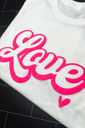 White Valentines Day Love Letter Graphic T-shirt - women's Graphic Tees at TFC&H Co.
