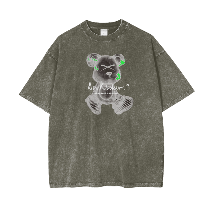 GRAY GREEN - Kicker Streetwear Unisex Oversized Snow Wash T-Shirt - Ships from The USA - Unisex T-Shirt at TFC&H Co.