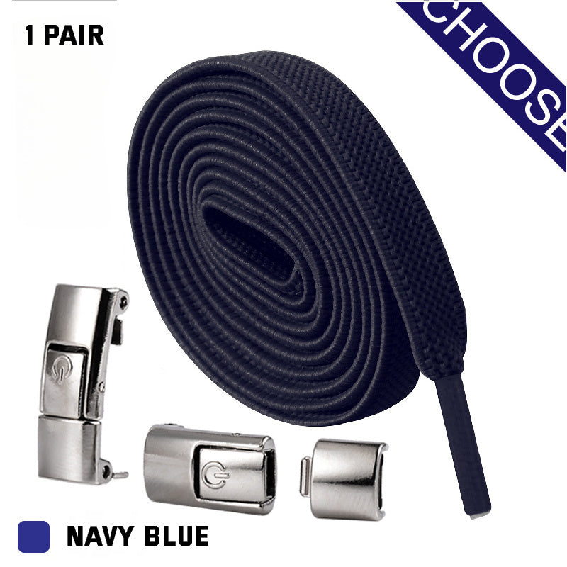 Navy Blue - Press Lock Shoelaces Without Ties - shoelaces at TFC&H Co.