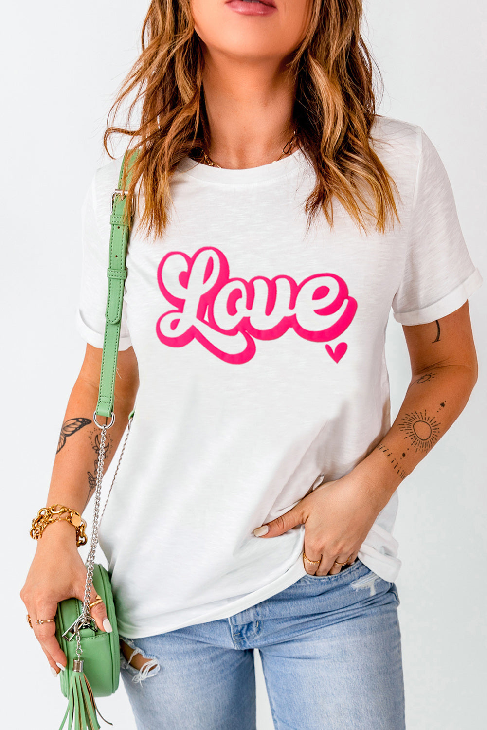White Valentines Day Love Letter Graphic T-shirt - women's Graphic Tees at TFC&H Co.