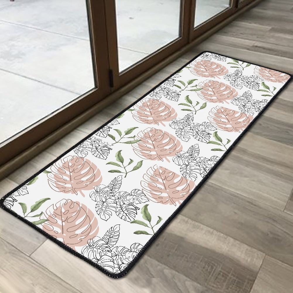 - White Floral Kitchen Rug - kitchen rugs at TFC&H Co.